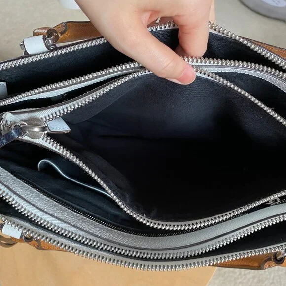 Authentic Coach Colorblock Leather Satchel - Picture 12 of 15